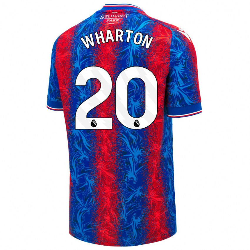 Enfant Maillot Adam Wharton #20 Rayures Rouges Et Bleues Tenues Domicile 2024/25 T-Shirt Belgique