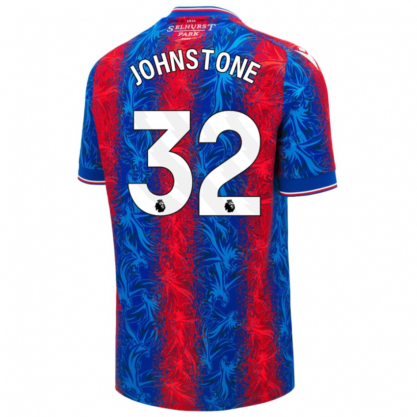 Enfant Maillot Sam Johnstone #32 Rayures Rouges Et Bleues Tenues Domicile 2024/25 T-Shirt Belgique