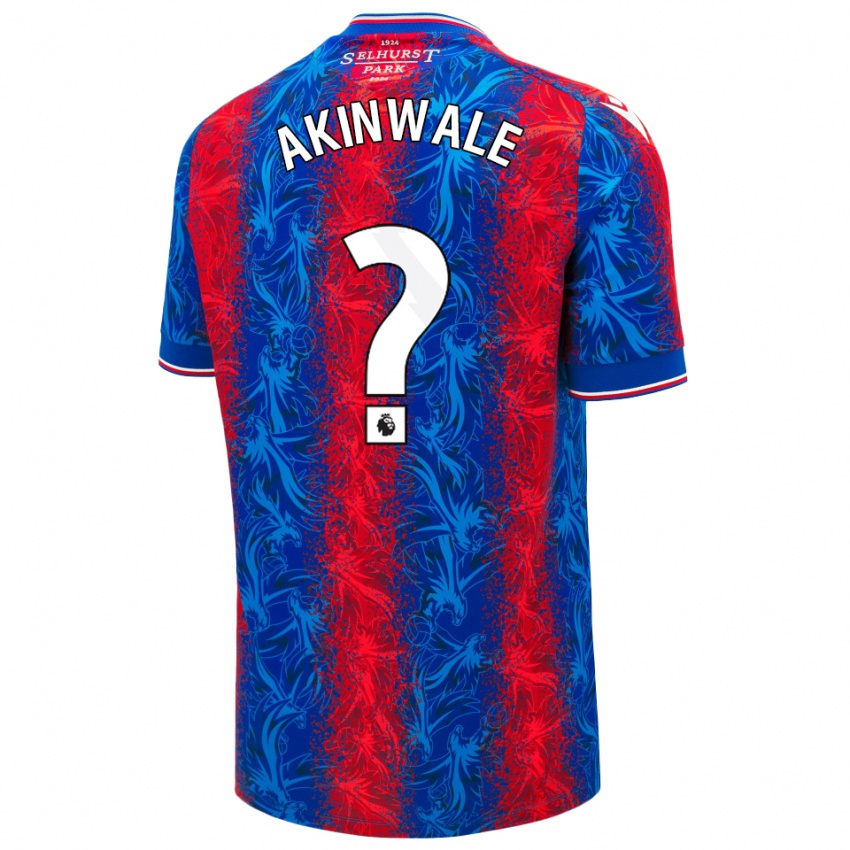 Enfant Maillot Victor Akinwale #0 Rayures Rouges Et Bleues Tenues Domicile 2024/25 T-Shirt Belgique