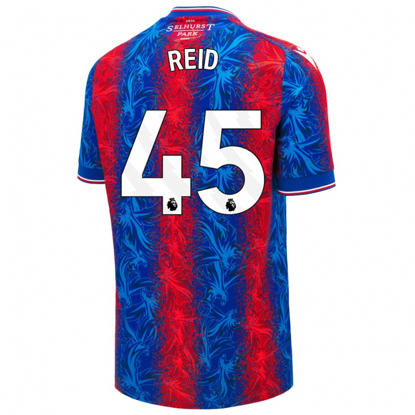 Enfant Maillot Dylan Reid #45 Rayures Rouges Et Bleues Tenues Domicile 2024/25 T-Shirt Belgique