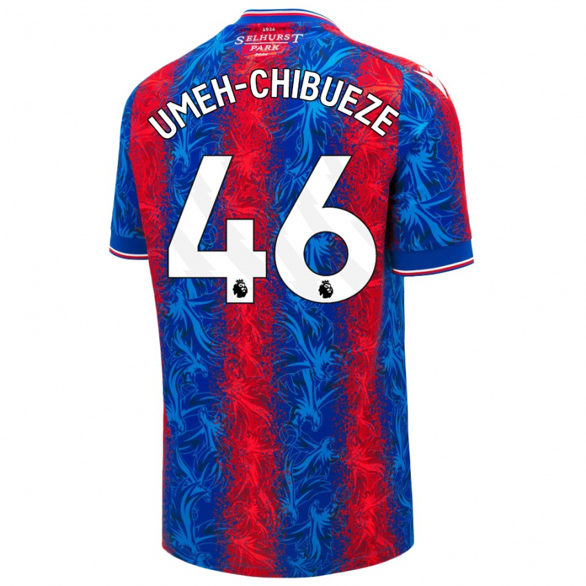 Enfant Maillot Franco Umeh-Chibueze #46 Rayures Rouges Et Bleues Tenues Domicile 2024/25 T-Shirt Belgique