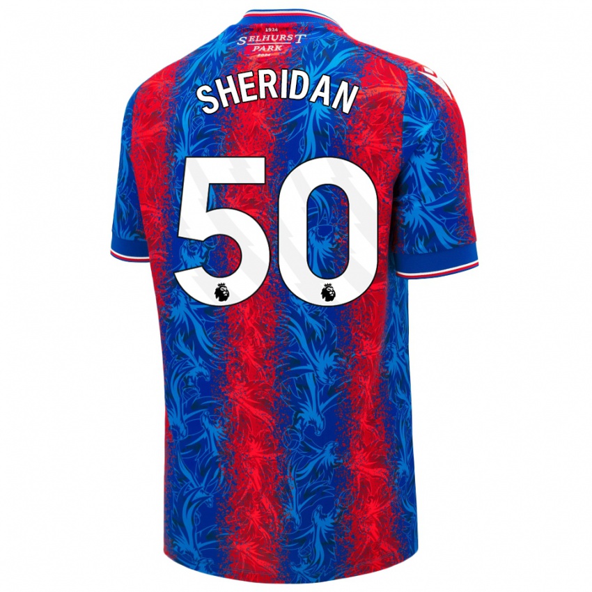 Kinder Joe Sheridan #50 Rot Blauen Streifen Heimtrikot Trikot 2024/25 T-Shirt Belgien