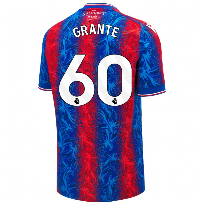 Enfant Maillot Jake Grante #60 Rayures Rouges Et Bleues Tenues Domicile 2024/25 T-Shirt Belgique