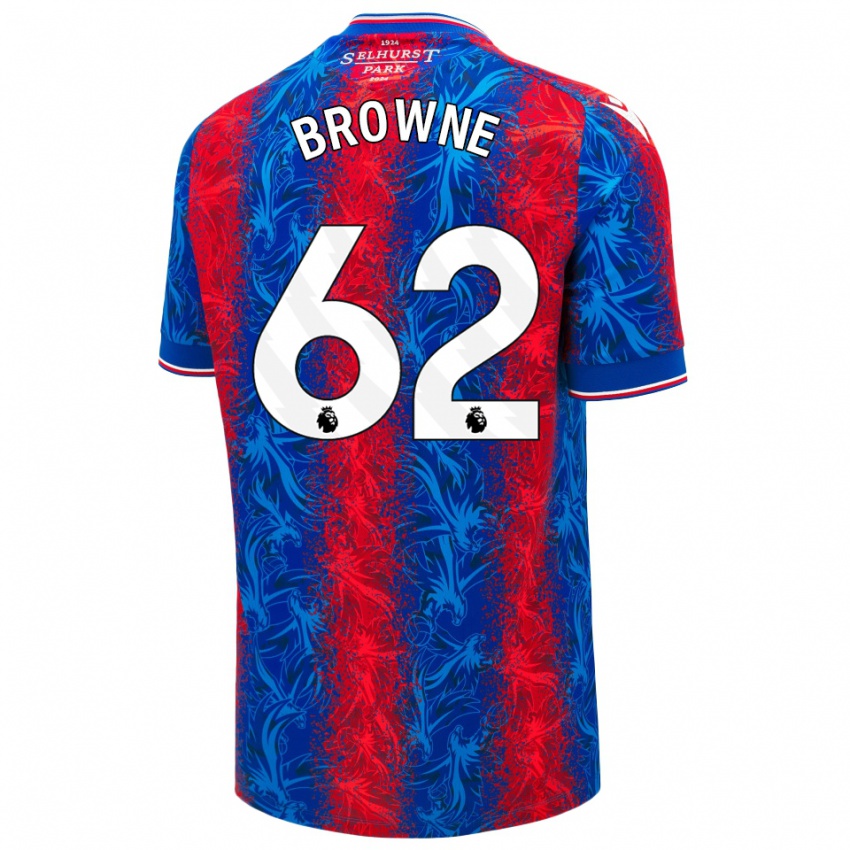 Enfant Maillot Luke Browne #62 Rayures Rouges Et Bleues Tenues Domicile 2024/25 T-Shirt Belgique