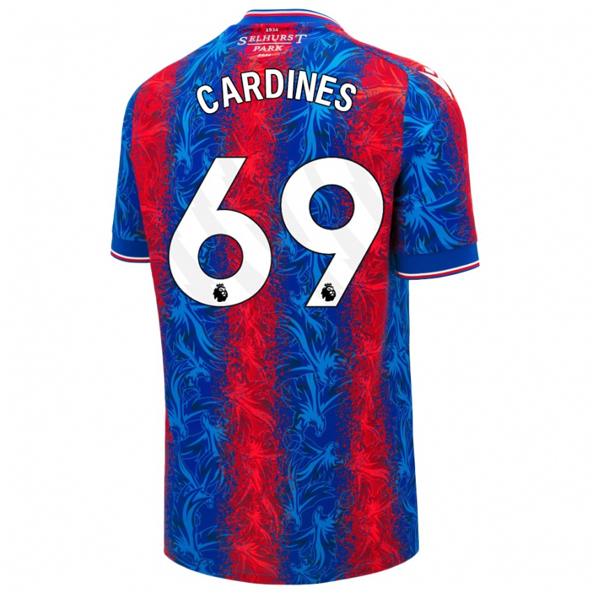 Enfant Maillot Rio Cardines #69 Rayures Rouges Et Bleues Tenues Domicile 2024/25 T-Shirt Belgique