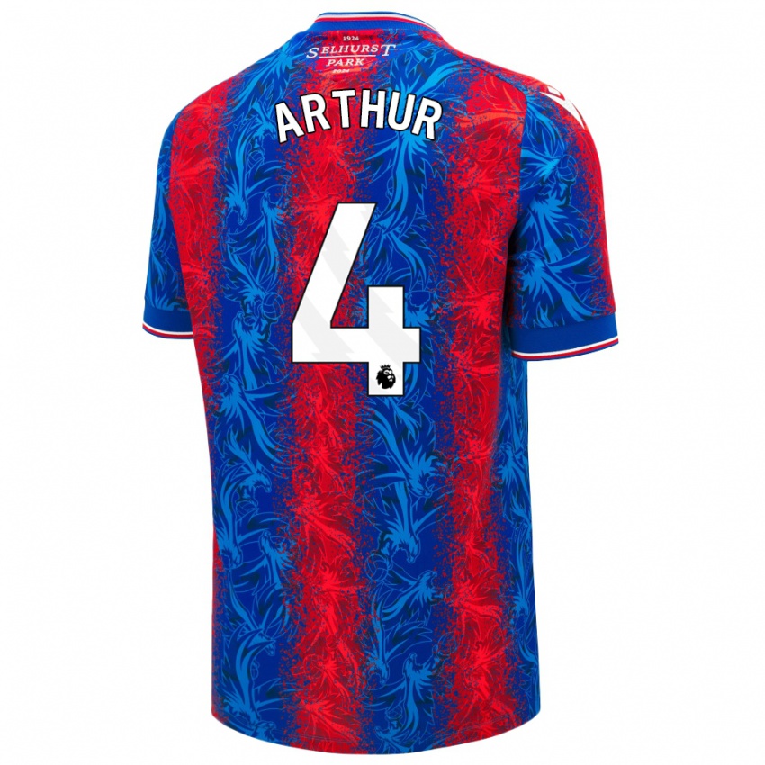 Enfant Maillot Chloe Arthur #4 Rayures Rouges Et Bleues Tenues Domicile 2024/25 T-Shirt Belgique