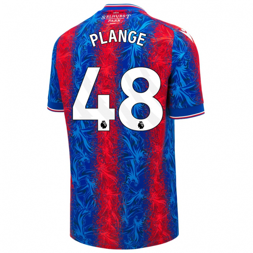 Enfant Maillot Luke Plange #48 Rayures Rouges Et Bleues Tenues Domicile 2024/25 T-Shirt Belgique