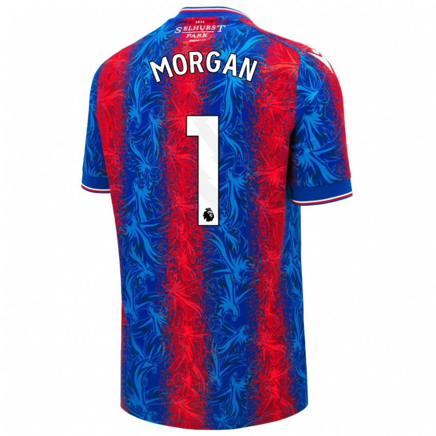 Enfant Maillot Chloe Morgan #1 Rayures Rouges Et Bleues Tenues Domicile 2024/25 T-Shirt Belgique