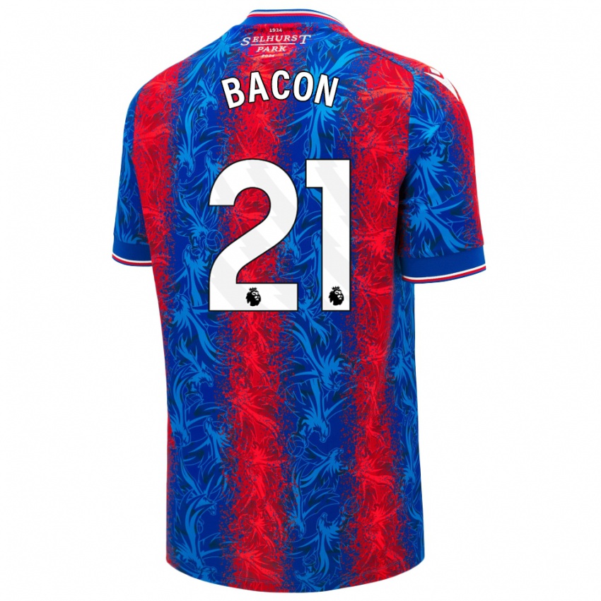 Enfant Maillot Skye Bacon #21 Rayures Rouges Et Bleues Tenues Domicile 2024/25 T-Shirt Belgique