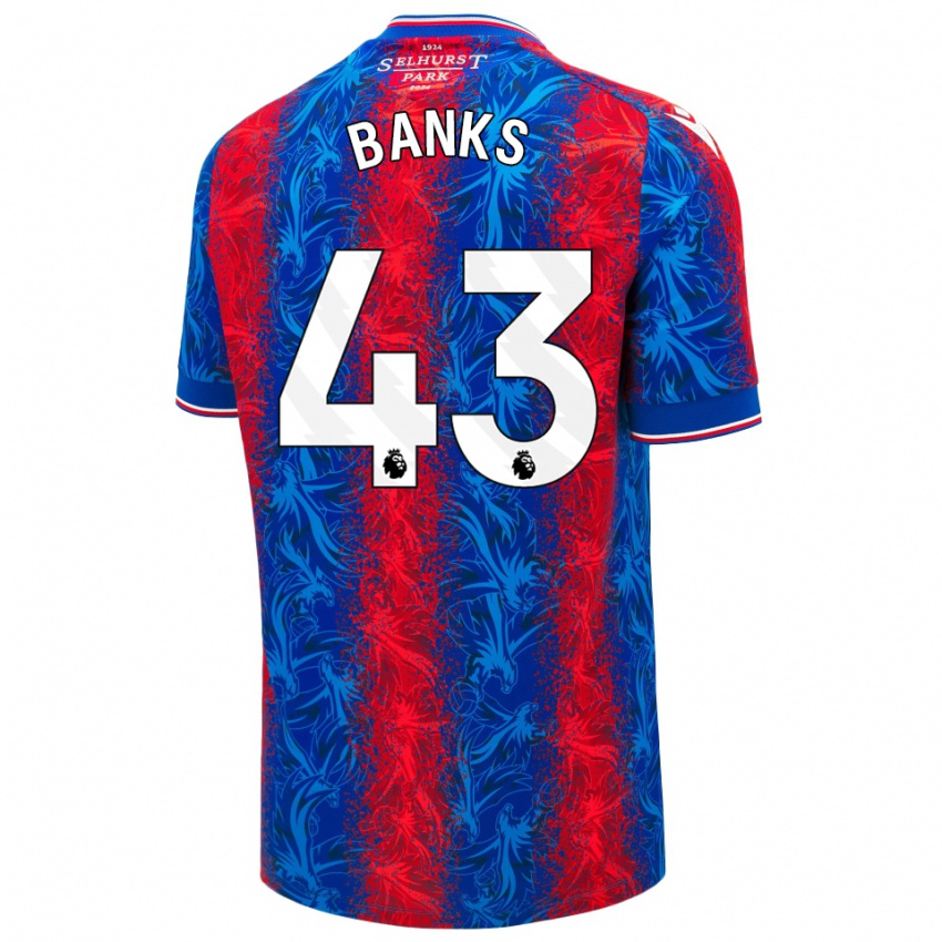 Kinderen Scott Banks #43 Rood Blauwe Strepen Thuisshirt Thuistenue 2024/25 T-Shirt België