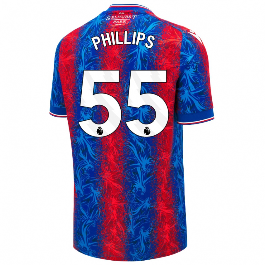 Enfant Maillot Killian Phillips #55 Rayures Rouges Et Bleues Tenues Domicile 2024/25 T-Shirt Belgique