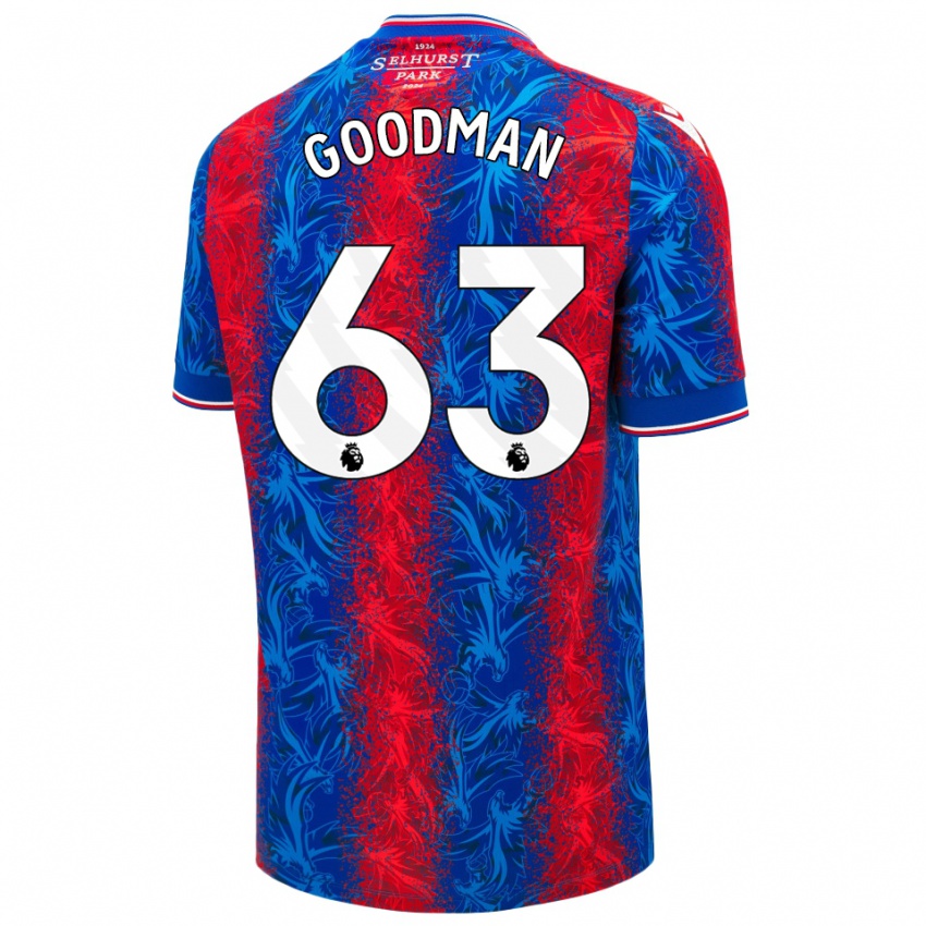 Enfant Maillot Owen Goodman #63 Rayures Rouges Et Bleues Tenues Domicile 2024/25 T-Shirt Belgique