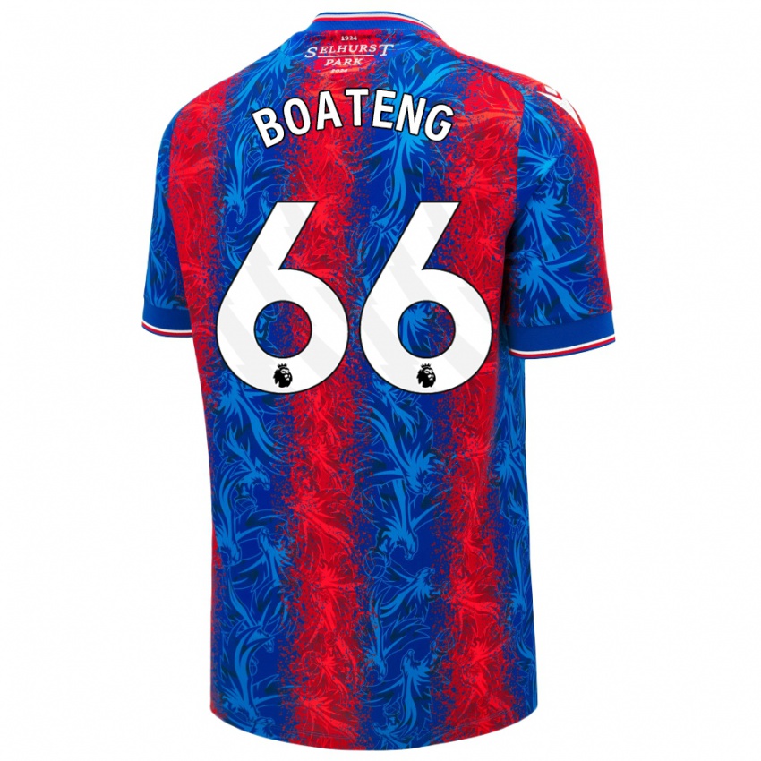 Kinder David Boateng #66 Rot Blauen Streifen Heimtrikot Trikot 2024/25 T-Shirt Belgien