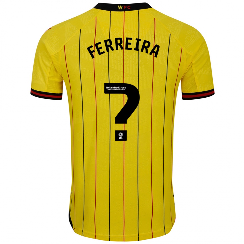 Kinderen João Ferreira #0 Geel Zwart Thuisshirt Thuistenue 2024/25 T-Shirt België