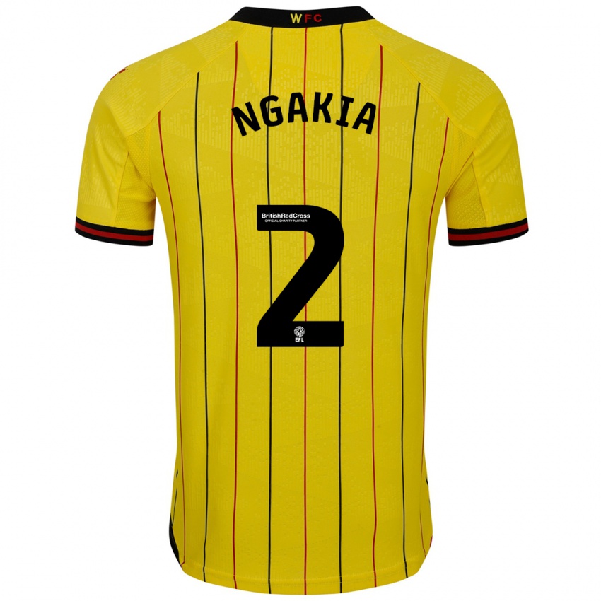 Kinderen Jeremy Ngakia #2 Geel Zwart Thuisshirt Thuistenue 2024/25 T-Shirt België