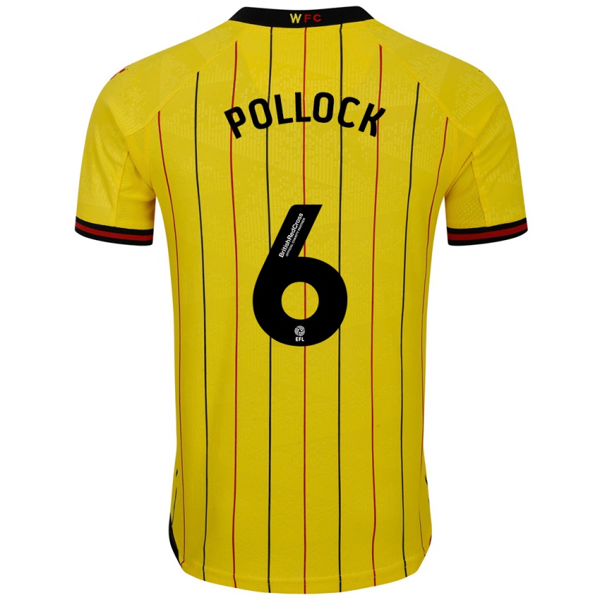 Kinderen Mattie Pollock #6 Geel Zwart Thuisshirt Thuistenue 2024/25 T-Shirt België