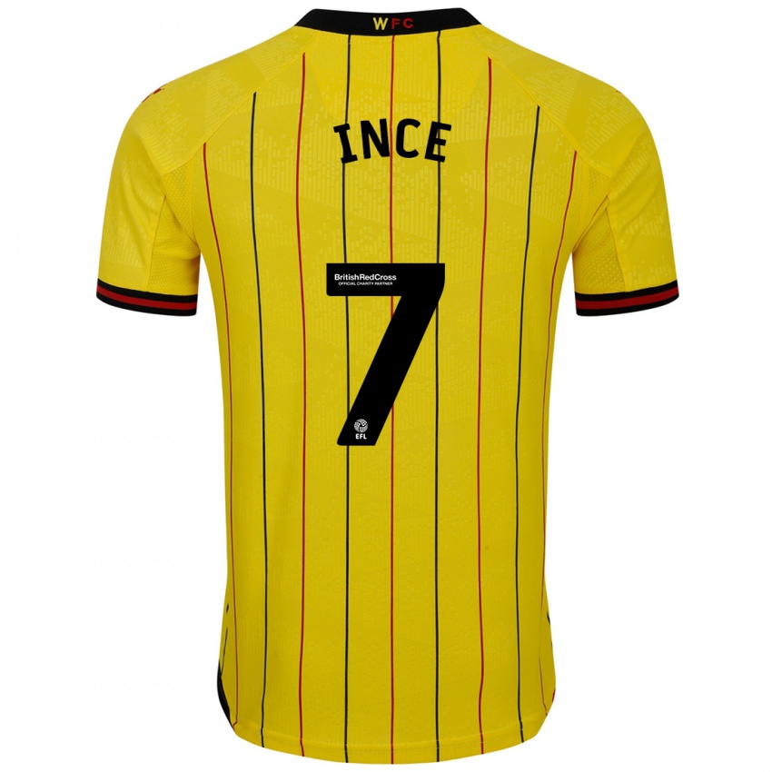 Kinderen Tom Ince #7 Geel Zwart Thuisshirt Thuistenue 2024/25 T-Shirt België