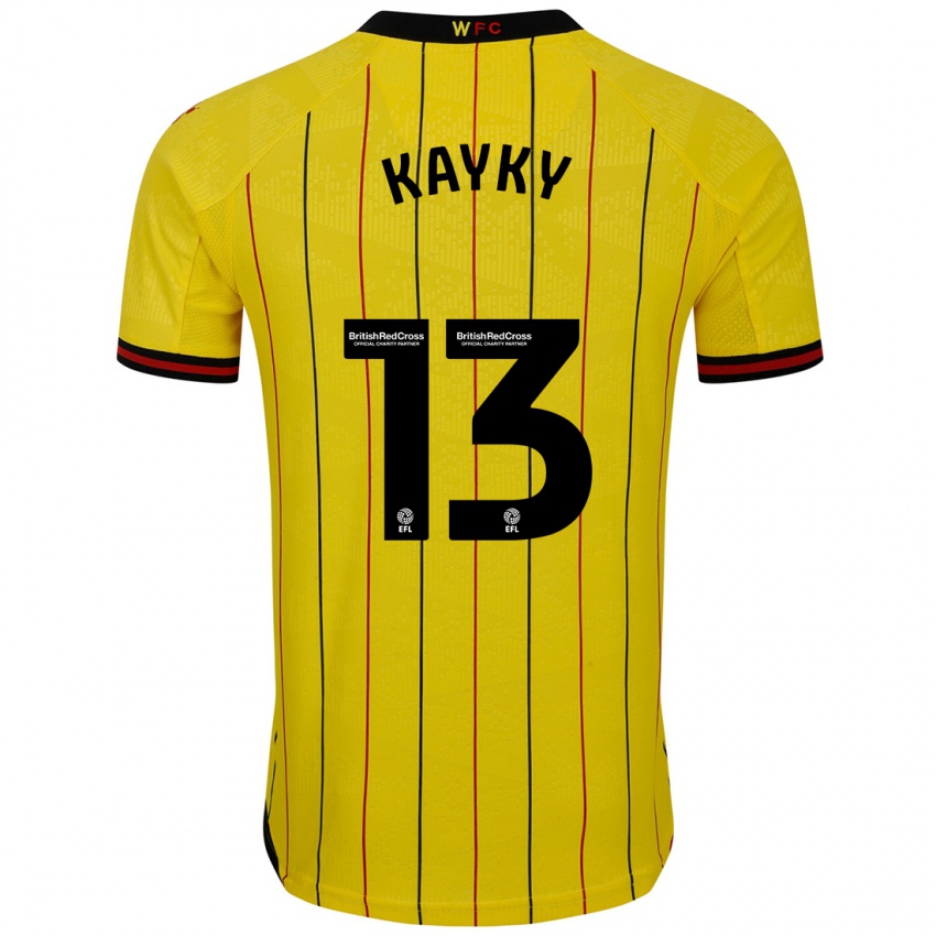 Kinderen Kayky Almeida #13 Geel Zwart Thuisshirt Thuistenue 2024/25 T-Shirt België