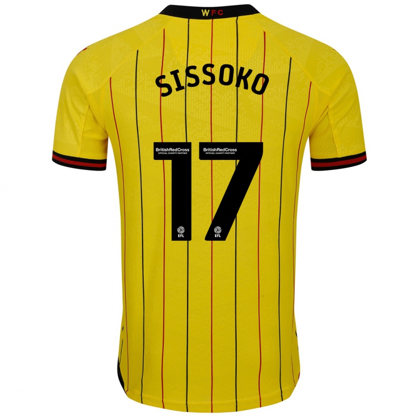 Enfant Maillot Moussa Sissoko #17 Jaune Et Noir Tenues Domicile 2024/25 T-Shirt Belgique