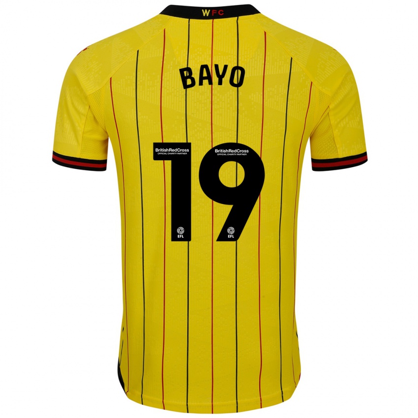 Enfant Maillot Vakoun Bayo #19 Jaune Et Noir Tenues Domicile 2024/25 T-Shirt Belgique