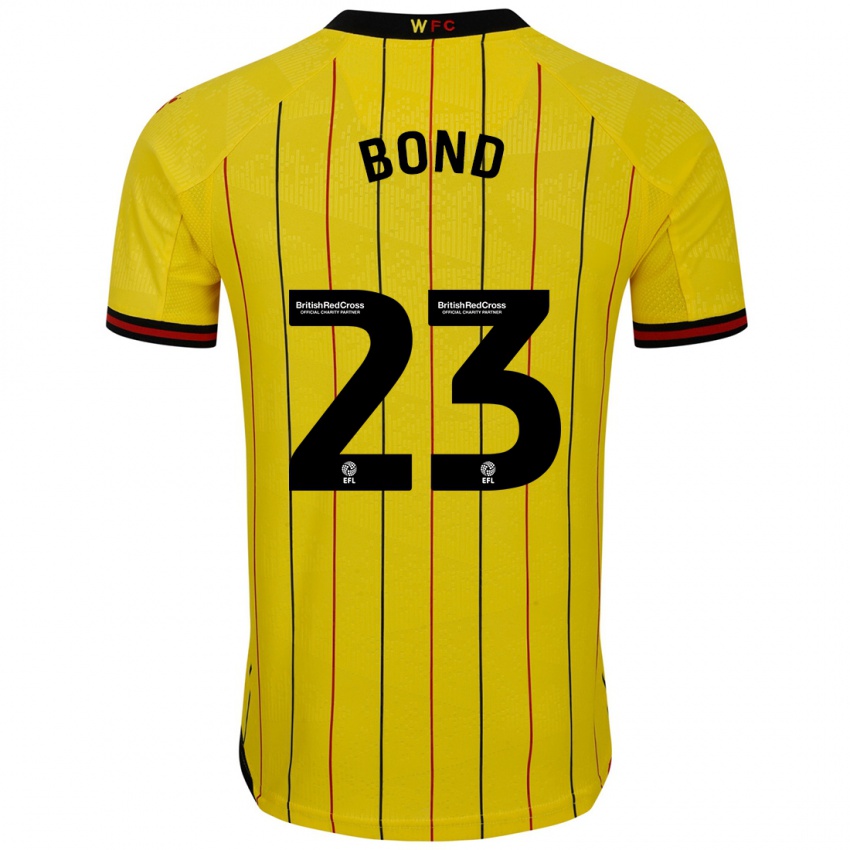 Kinderen Jonathan Bond #23 Geel Zwart Thuisshirt Thuistenue 2024/25 T-Shirt België