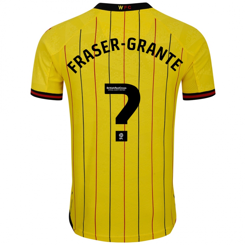 Enfant Maillot Zak Fraser-Grante #0 Jaune Et Noir Tenues Domicile 2024/25 T-Shirt Belgique