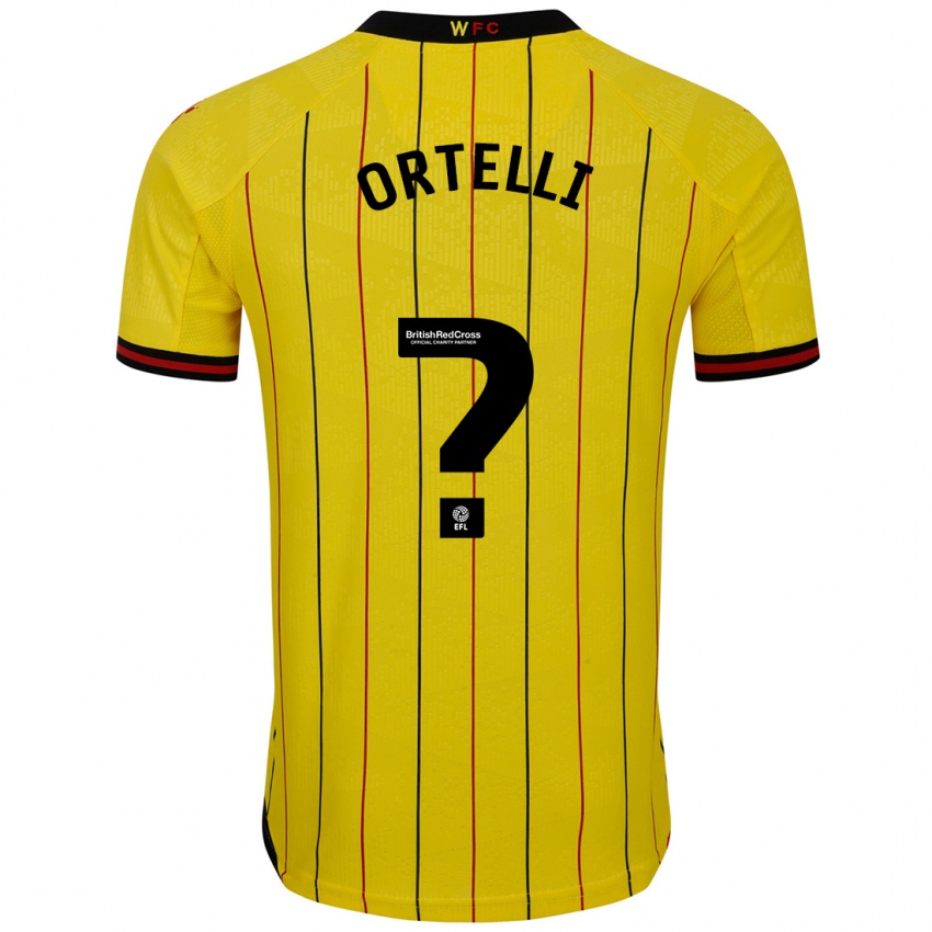 Kinderen Gabriel Ortelli #0 Geel Zwart Thuisshirt Thuistenue 2024/25 T-Shirt België