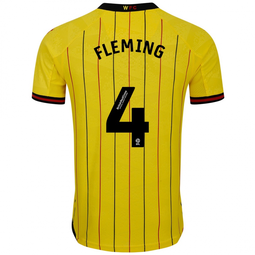 Kinderen Charlotte Fleming #4 Geel Zwart Thuisshirt Thuistenue 2024/25 T-Shirt België