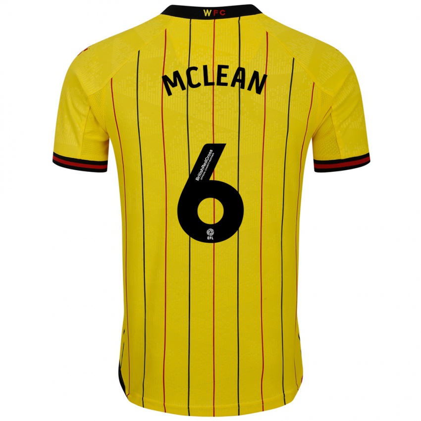 Kinderen Sophie Mclean #6 Geel Zwart Thuisshirt Thuistenue 2024/25 T-Shirt België