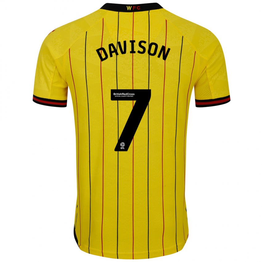 Kinderen Gemma Davison #7 Geel Zwart Thuisshirt Thuistenue 2024/25 T-Shirt België