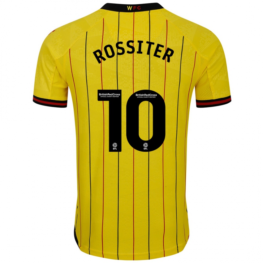 Enfant Maillot Annie Rossiter #10 Jaune Et Noir Tenues Domicile 2024/25 T-Shirt Belgique