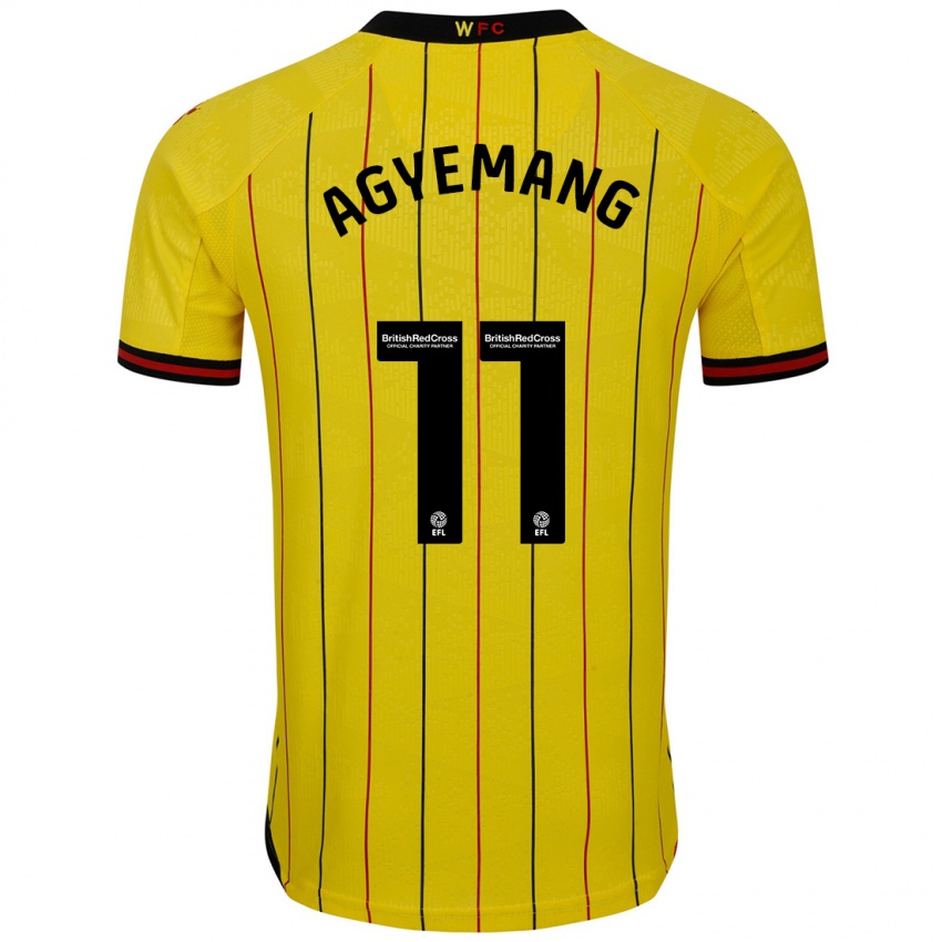 Enfant Maillot Michelle Agyemang #11 Jaune Et Noir Tenues Domicile 2024/25 T-Shirt Belgique