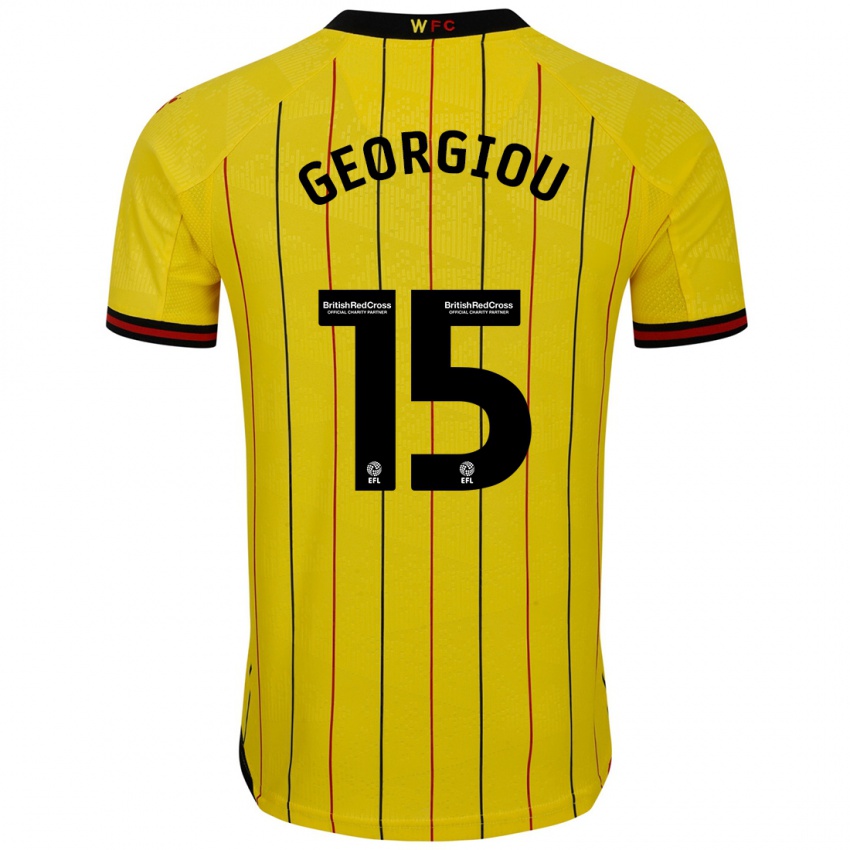 Kinderen Andria Georgiou #15 Geel Zwart Thuisshirt Thuistenue 2024/25 T-Shirt België