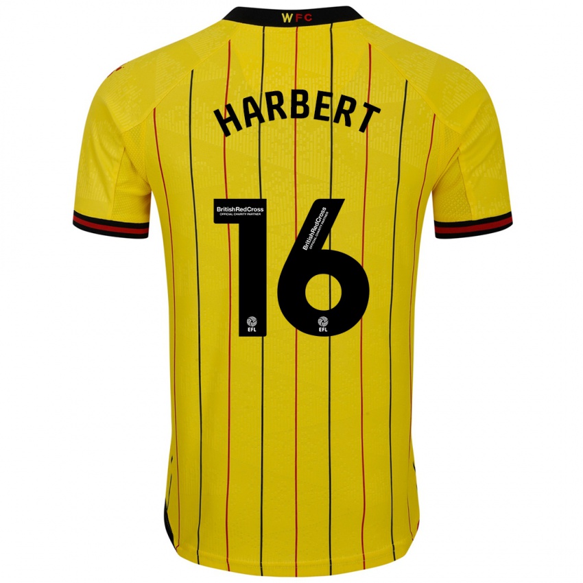 Kinderen Laila Harbert #16 Geel Zwart Thuisshirt Thuistenue 2024/25 T-Shirt België