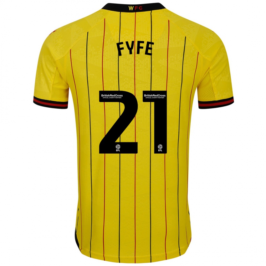 Kinderen Flo Fyfe #21 Geel Zwart Thuisshirt Thuistenue 2024/25 T-Shirt België