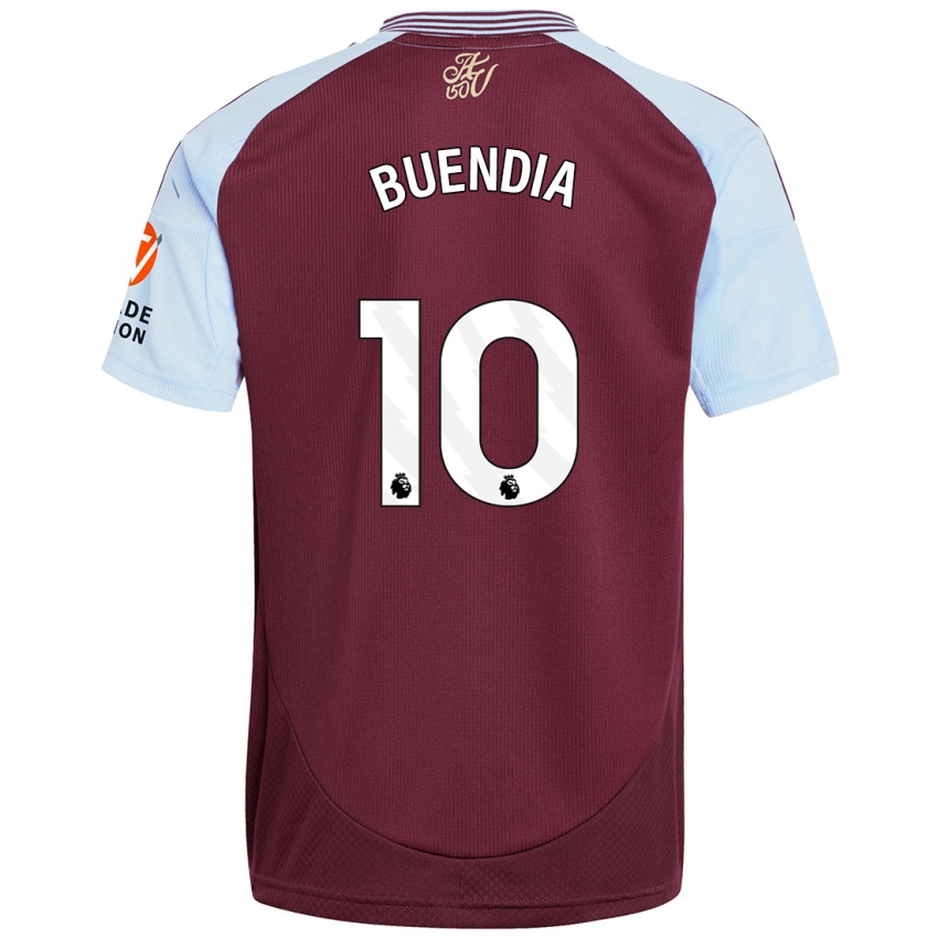 Enfant Maillot Emiliano Buendía #10 Bordeaux Bleu Ciel Tenues Domicile 2024/25 T-Shirt Belgique