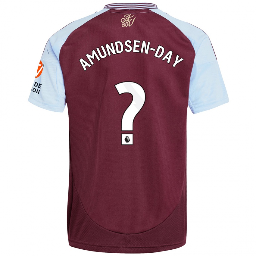 Enfant Maillot Ethan Amundsen-Day #0 Bordeaux Bleu Ciel Tenues Domicile 2024/25 T-Shirt Belgique