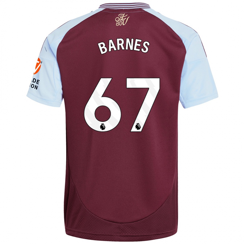 Enfant Maillot Mikell Barnes #67 Bordeaux Bleu Ciel Tenues Domicile 2024/25 T-Shirt Belgique