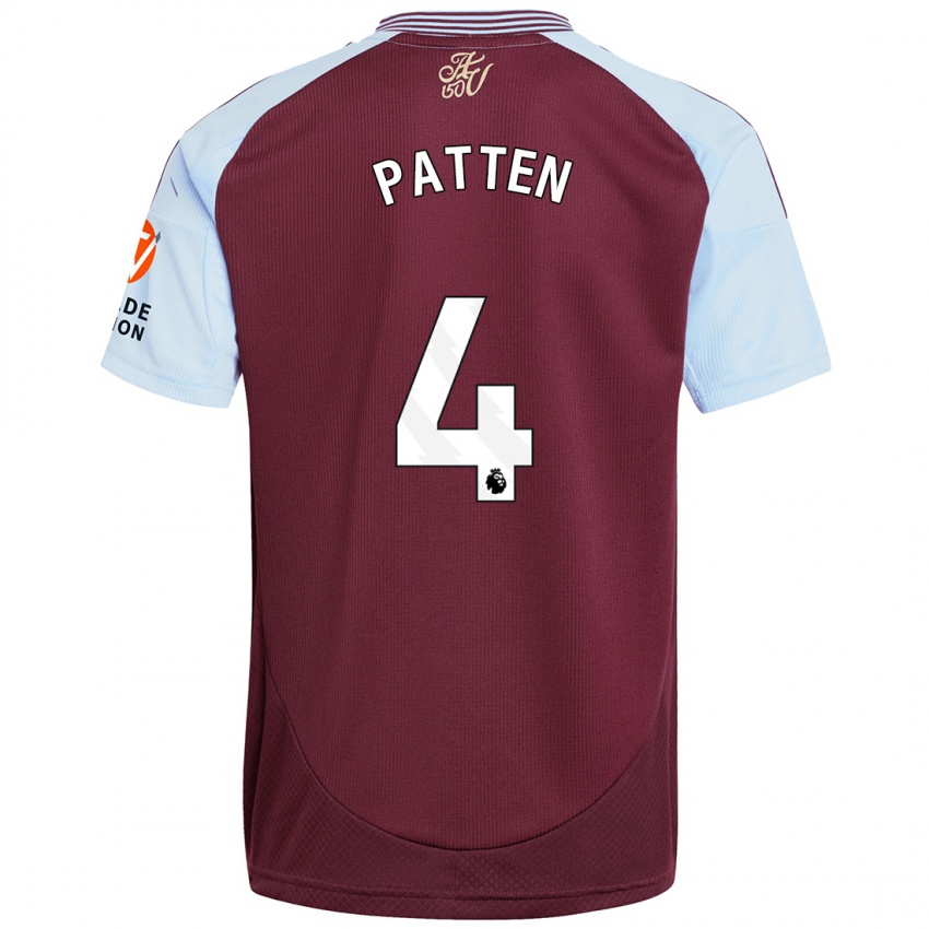 Kinderen Anna Patten #4 Bordeaux Hemelsblauw Thuisshirt Thuistenue 2024/25 T-Shirt België