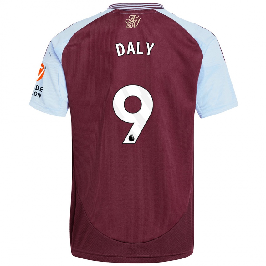 Enfant Maillot Rachel Daly #9 Bordeaux Bleu Ciel Tenues Domicile 2024/25 T-Shirt Belgique