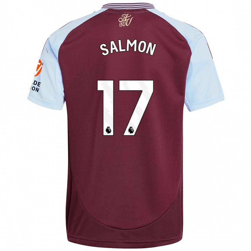 Enfant Maillot Ebony Salmon #17 Bordeaux Bleu Ciel Tenues Domicile 2024/25 T-Shirt Belgique