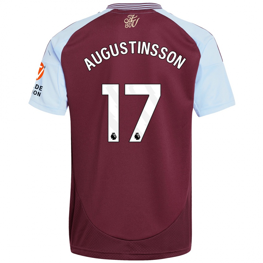 Enfant Maillot Ludwig Augustinsson #17 Bordeaux Bleu Ciel Tenues Domicile 2024/25 T-Shirt Belgique