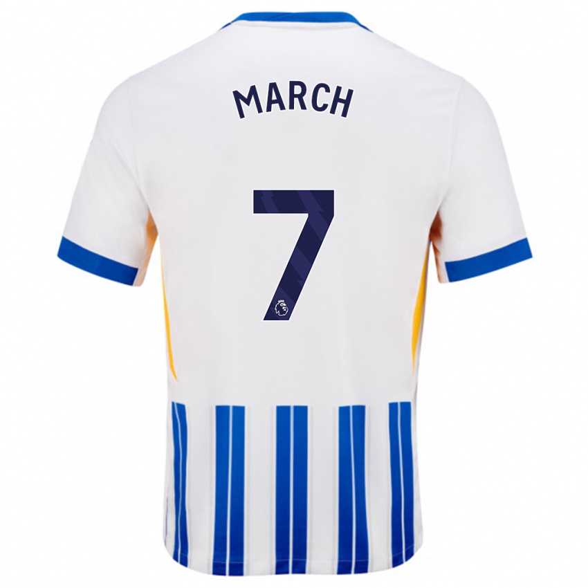 Kinder Solly March #7 Weiß Blaue Nadelstreifen Heimtrikot Trikot 2024/25 T-Shirt Belgien