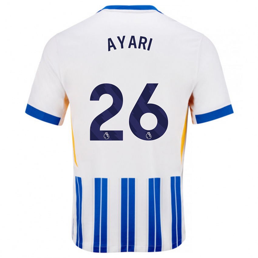 Kinder Yasin Ayari #26 Weiß Blaue Nadelstreifen Heimtrikot Trikot 2024/25 T-Shirt Belgien