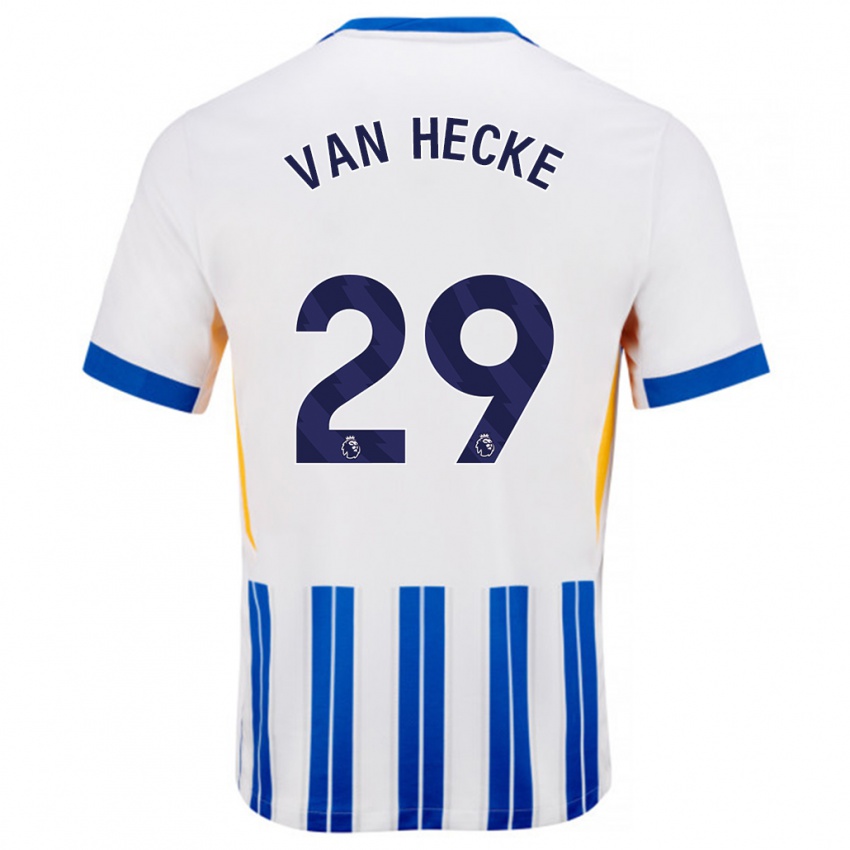 Kinder Jan Paul Van Hecke #29 Weiß Blaue Nadelstreifen Heimtrikot Trikot 2024/25 T-Shirt Belgien