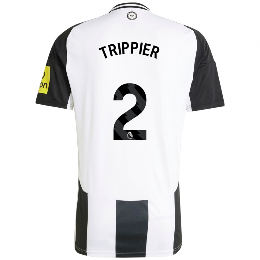 Enfant Maillot Kieran Trippier #2 Blanc Noir Tenues Domicile 2024/25 T-Shirt Belgique