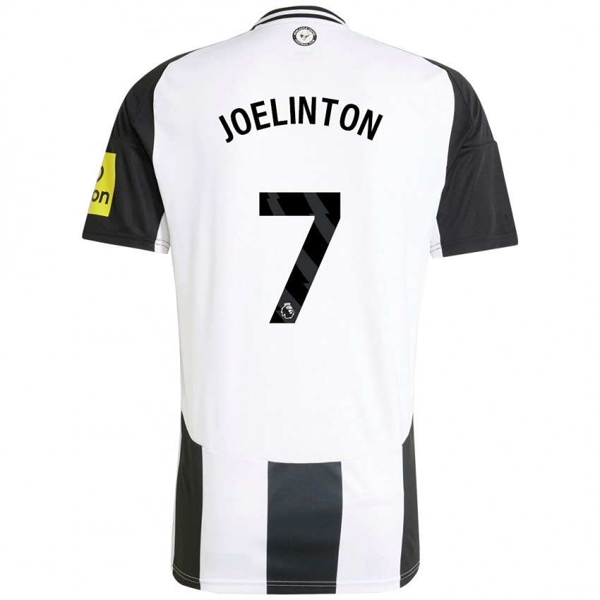 Kinder Joelinton #7 Weiß Schwarz Heimtrikot Trikot 2024/25 T-Shirt Belgien