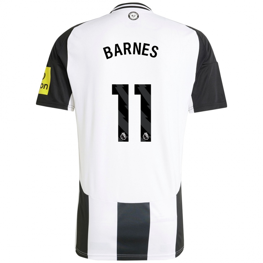 Enfant Maillot Harvey Barnes #11 Blanc Noir Tenues Domicile 2024/25 T-Shirt Belgique