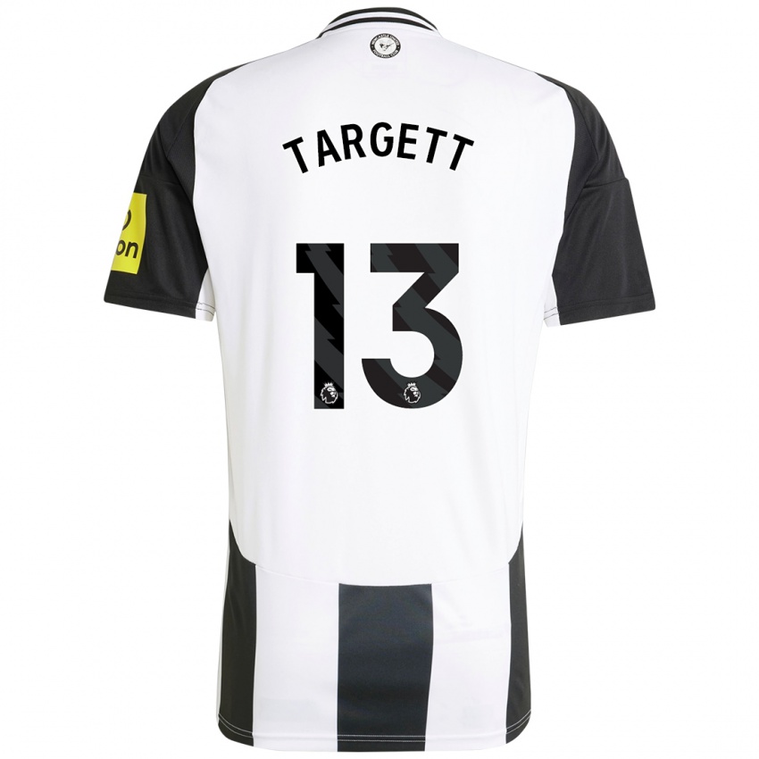 Kinder Matt Targett #13 Weiß Schwarz Heimtrikot Trikot 2024/25 T-Shirt Belgien