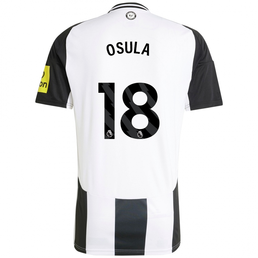 Enfant Maillot William Osula #18 Blanc Noir Tenues Domicile 2024/25 T-Shirt Belgique